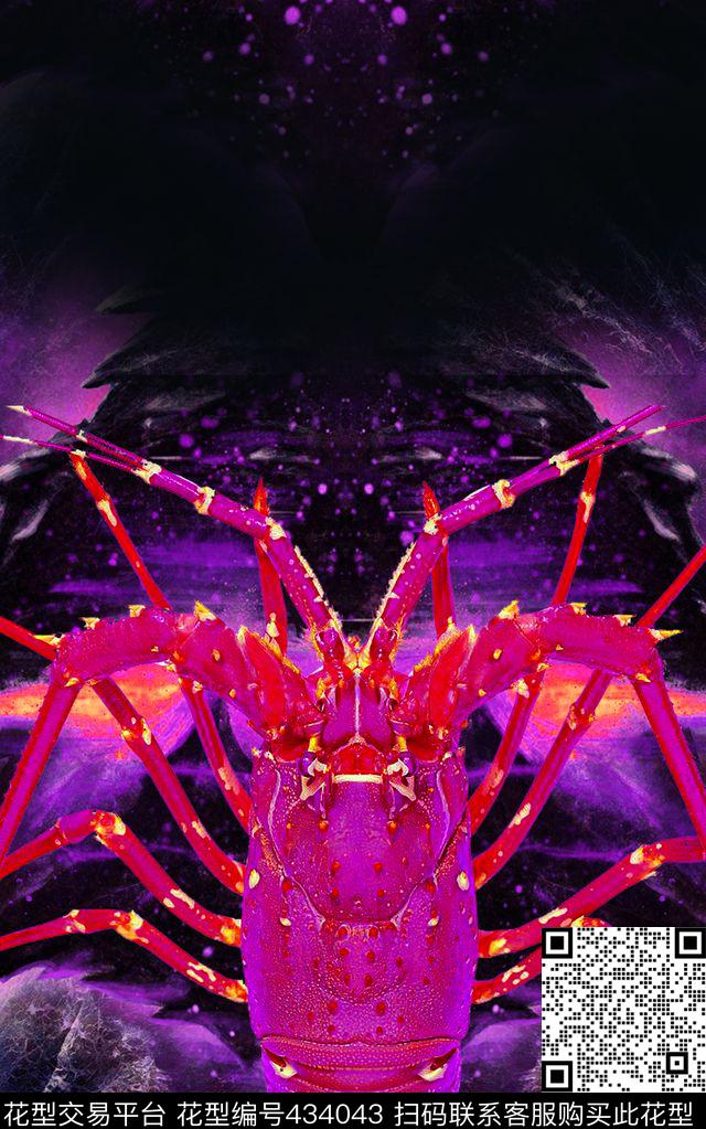 大龙虾个性时尚女装海鲜数码印花华亿平台下载（图片编号: 434043） - 瓦栏（Walan）