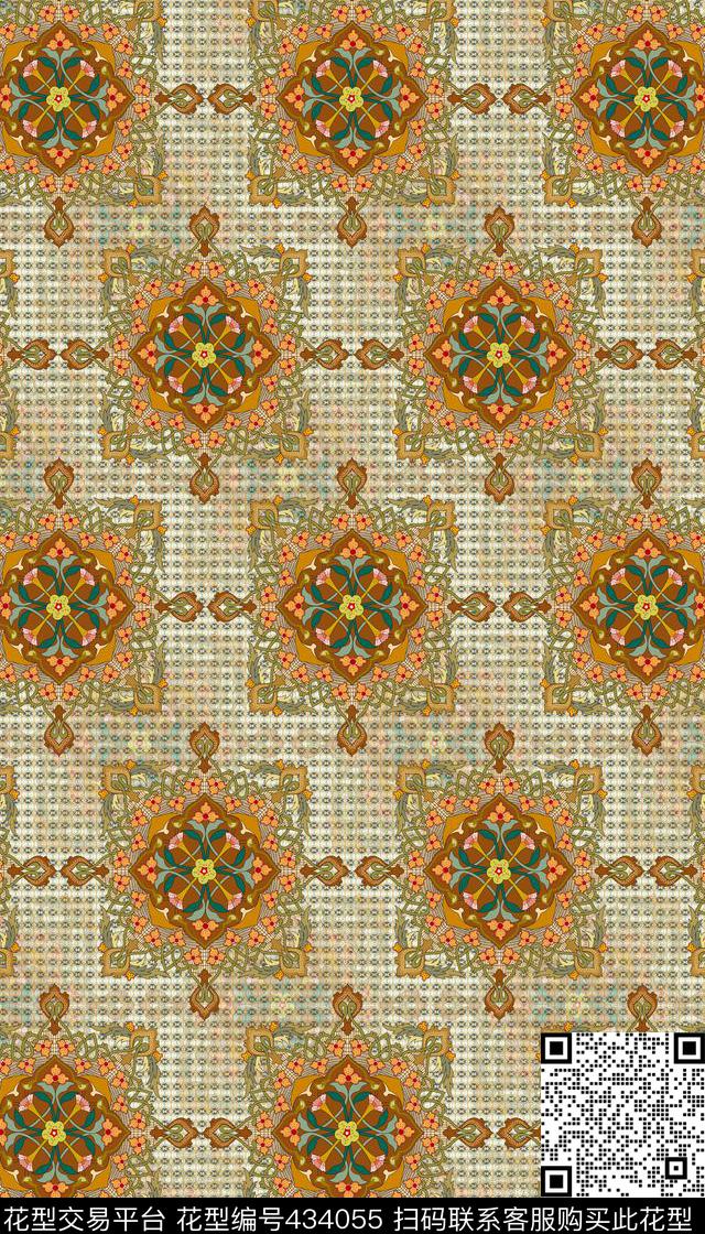 民族风拼接欧式数码印花华亿平台下载（图片编号: 434055） - 瓦栏（Walan）
