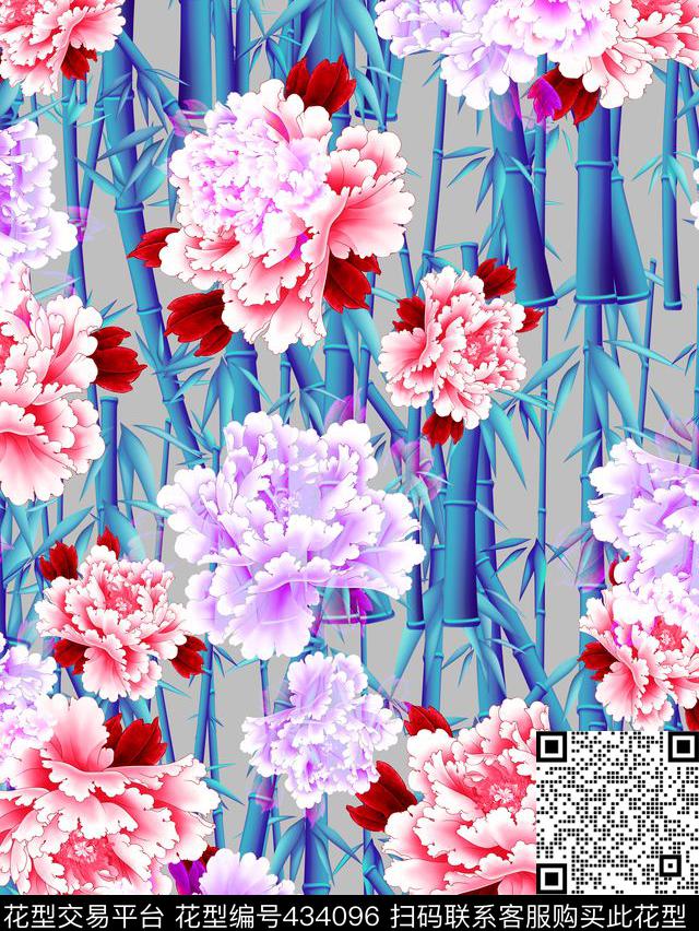 花竹子自然数码印花华亿平台下载（图片编号: 434096） - 瓦栏（Walan）