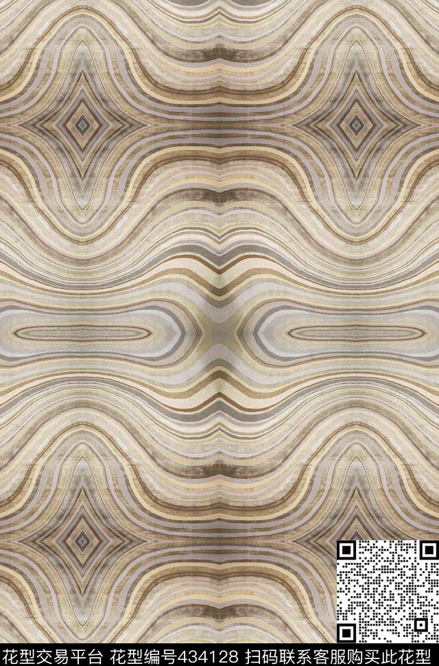 地壳纹波浪纹变异传统印花华亿平台下载（图片编号: 434128） - 瓦栏（Walan）