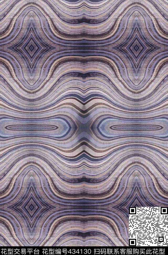 地壳纹波浪纹变异传统印花华亿平台下载（图片编号: 434130） - 瓦栏（Walan）
