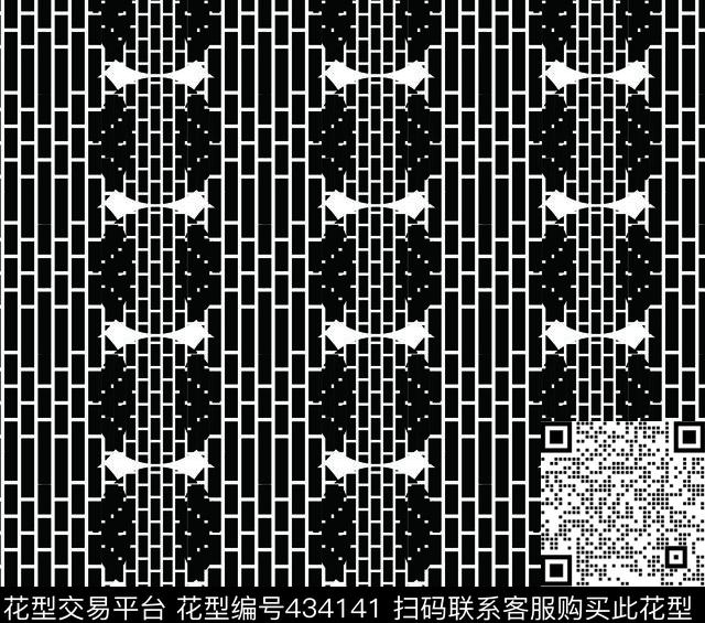黑条框圆男装面料传统印花华亿平台下载（图片编号: 434141） - 瓦栏（Walan）
