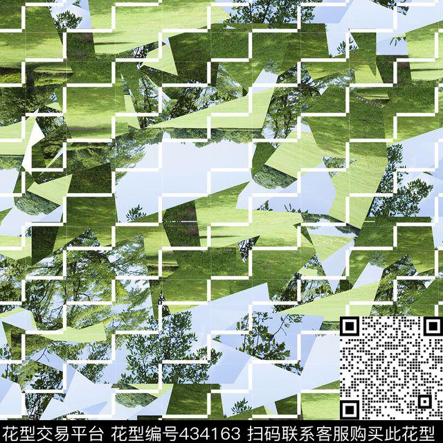 潮流复古风景数码印花华亿平台下载（图片编号: 434163） - 瓦栏（Walan）