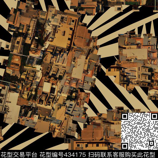 潮流复古几何数码印花华亿平台下载（图片编号: 434175） - 瓦栏（Walan）