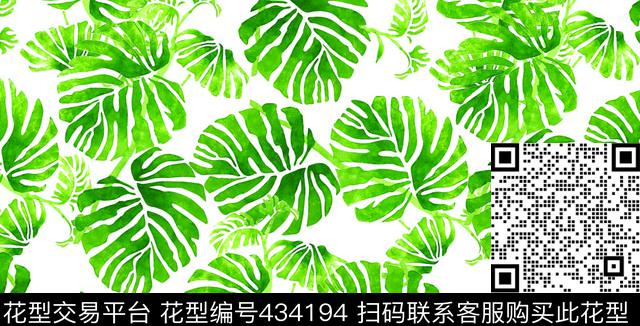 少绿叶.叶子植物数码印花华亿平台下载（图片编号: 434194） - 瓦栏（Walan）