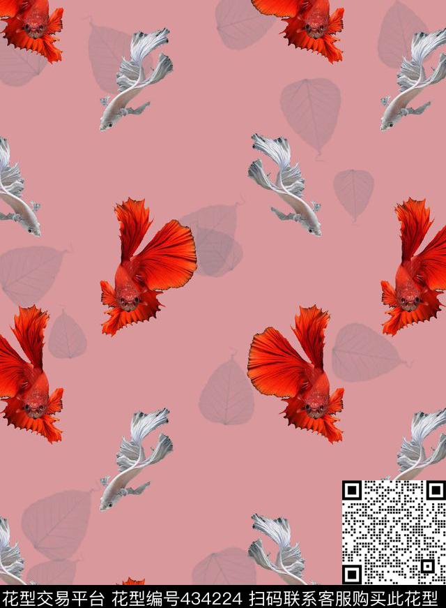 鱼动物海洋传统印花华亿平台下载（图片编号: 434224） - 瓦栏（Walan）