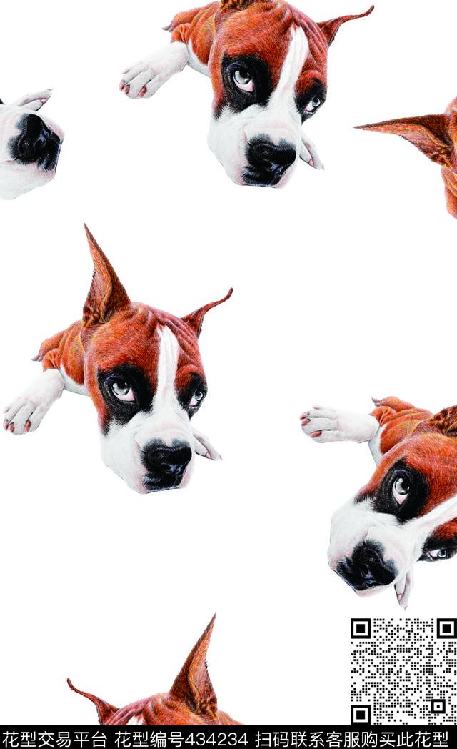 动物狗.循环数码印花华亿平台下载（图片编号: 434234） - 瓦栏（Walan）