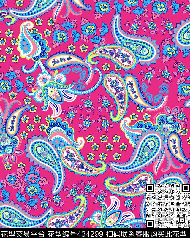 民族腰果花佩斯利时尚泳装传统印花华亿平台下载（图片编号: 434299） - 瓦栏（Walan）