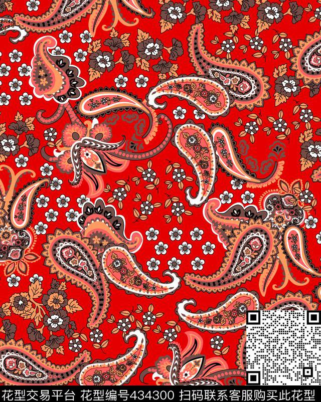 民族腰果花佩斯利时尚泳装传统印花华亿平台下载（图片编号: 434300） - 瓦栏（Walan）