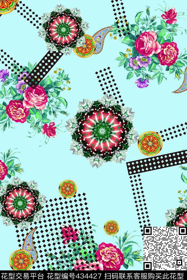 大的牌肌理几何图形数码印花华亿平台下载（图片编号: 434427） - 瓦栏（Walan）