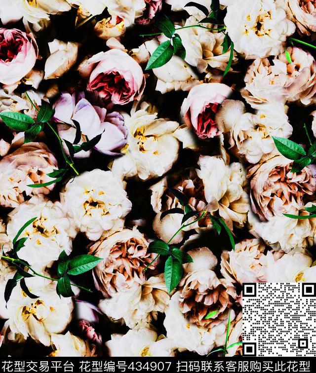 花抽象欧美数码印花华亿平台下载（图片编号: 434907） - 瓦栏（Walan）