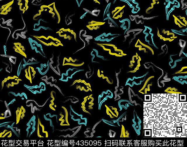 花抽象手绘传统印花华亿平台下载（图片编号: 435095） - 瓦栏（Walan）