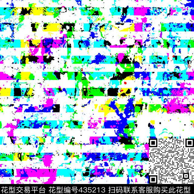 条子五彩渲染传统印花华亿平台下载（图片编号: 435213） - 瓦栏（Walan）