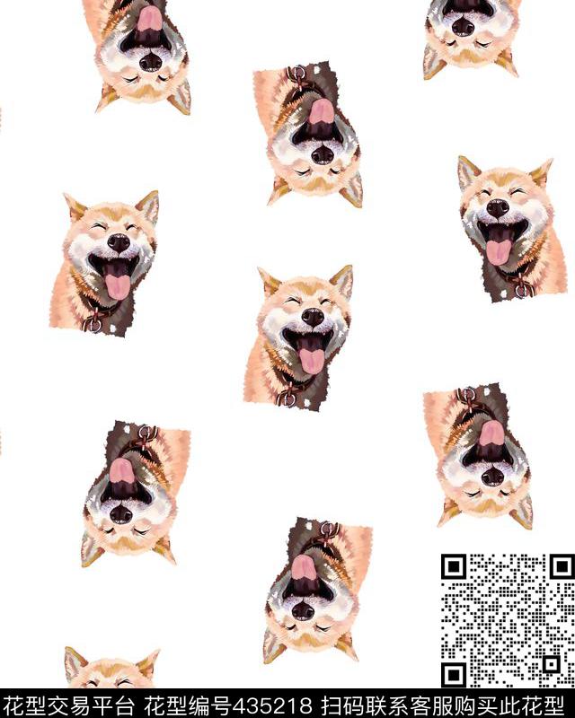 可爱卡通狗狗数码印花华亿平台下载（图片编号: 435218） - 瓦栏（Walan）