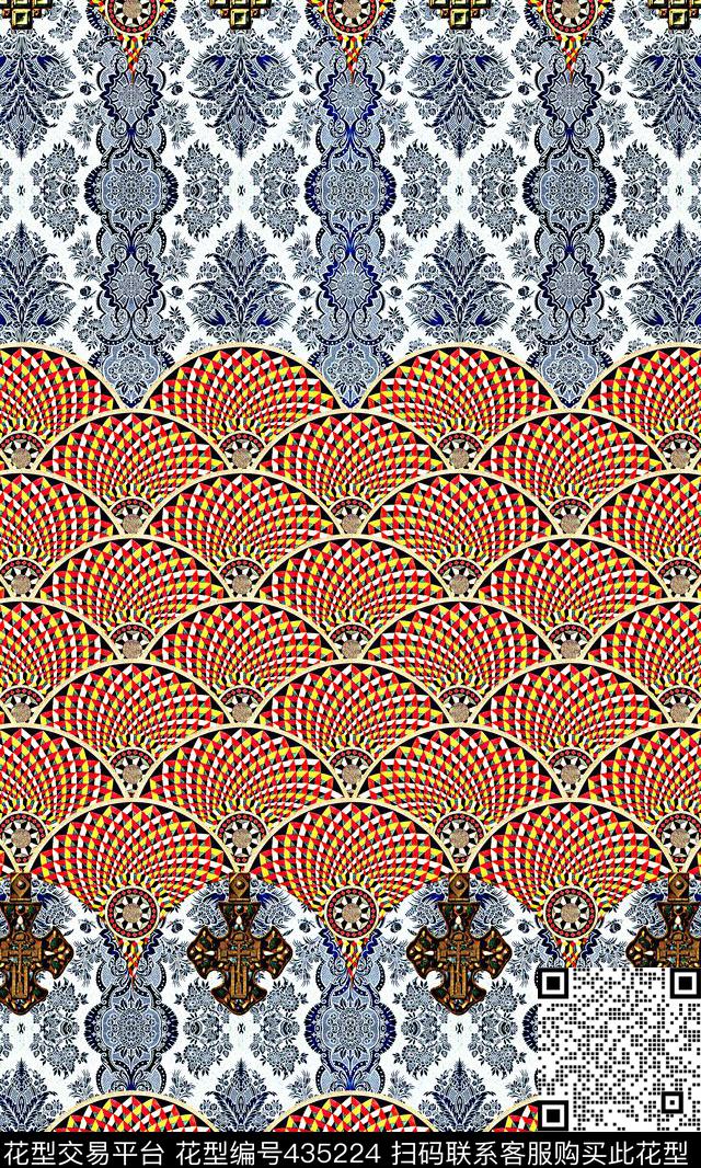 底纹服装复古数码印花华亿平台下载（图片编号: 435224） - 瓦栏（Walan）