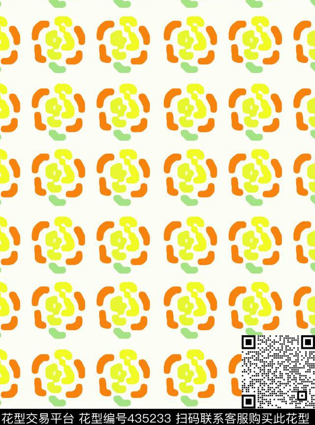 多色花卉写意传统印花华亿平台下载（图片编号: 435233） - 瓦栏（Walan）