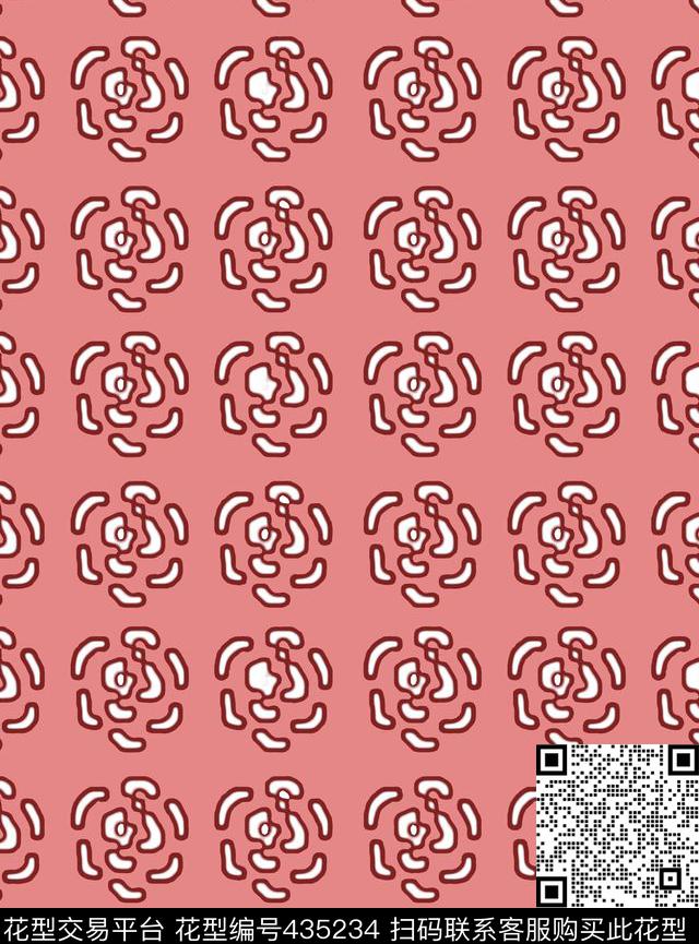 多色花卉写意传统印花华亿平台下载（图片编号: 435234） - 瓦栏（Walan）