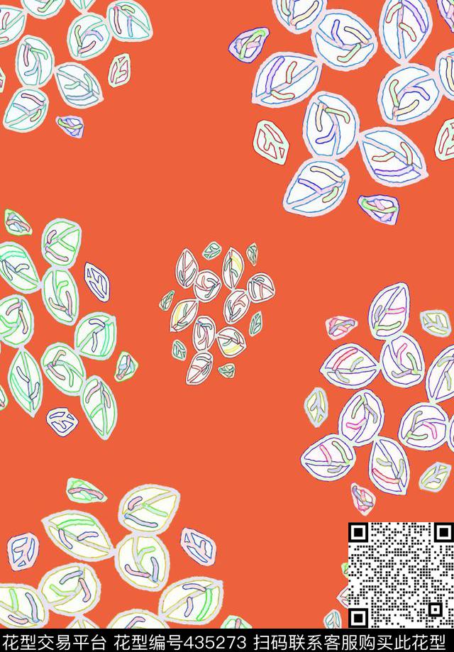 手绘涂鸦图案多色花卉传统印花华亿平台下载（图片编号: 435273） - 瓦栏（Walan）