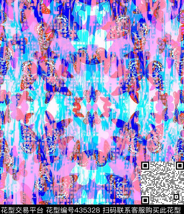蝴蝶流苏简洁数码印花华亿平台下载（图片编号: 435328） - 瓦栏（Walan）