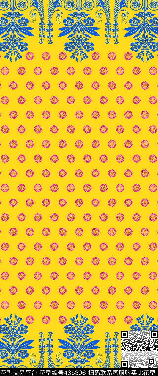 传统印花几何民族风双边定位印花传统印花华亿平台下载（图片编号: 435396） - 瓦栏（Walan）