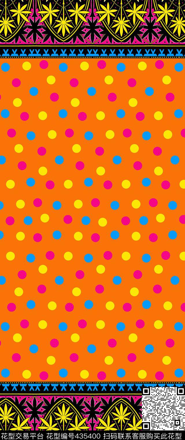 传统印花几何花卉双边定位印花传统印花华亿平台下载（图片编号: 435400） - 瓦栏（Walan）