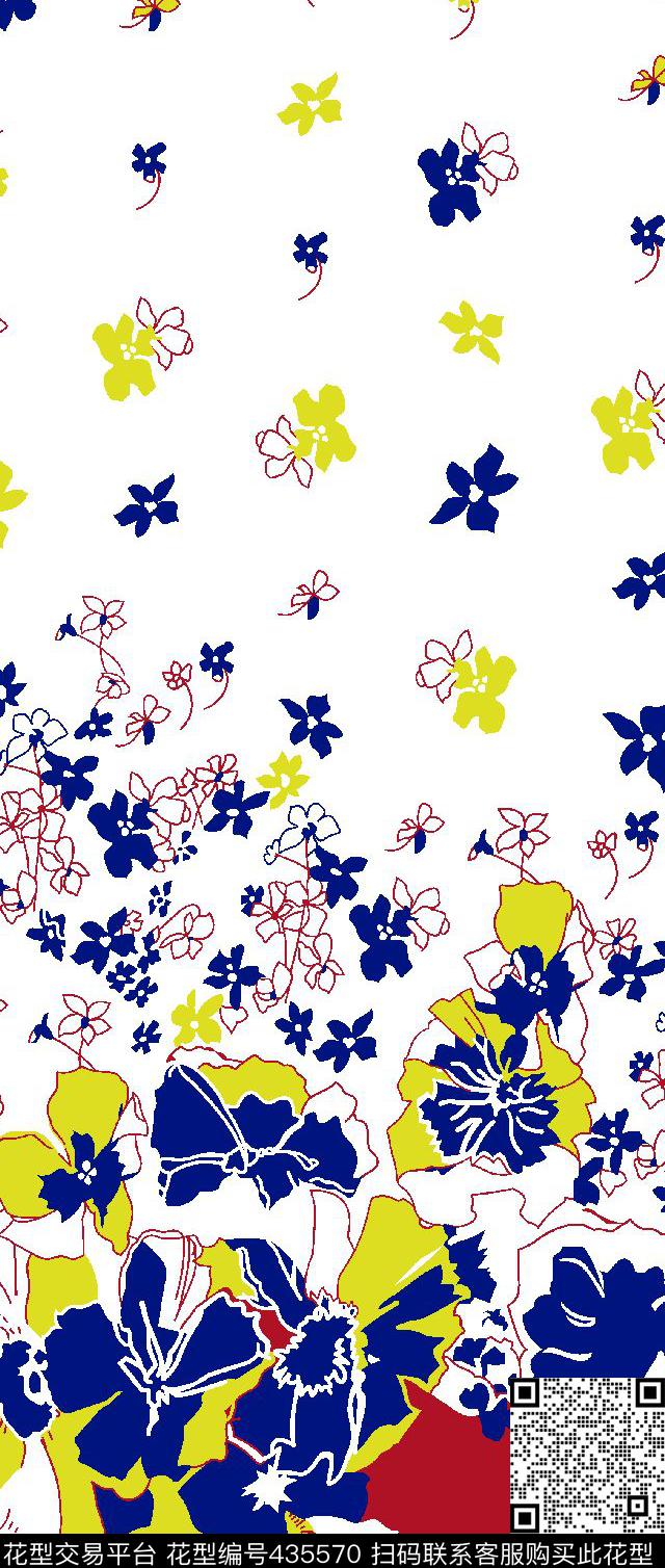 大小碎花定位花女装裙子传统印花华亿平台下载（图片编号: 435570） - 瓦栏（Walan）