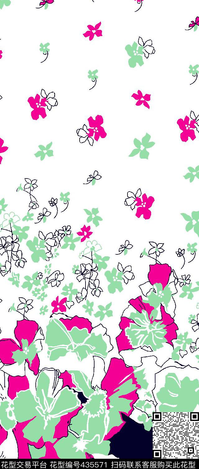 女装裙子大小碎花定位花传统印花华亿平台下载（图片编号: 435571） - 瓦栏（Walan）