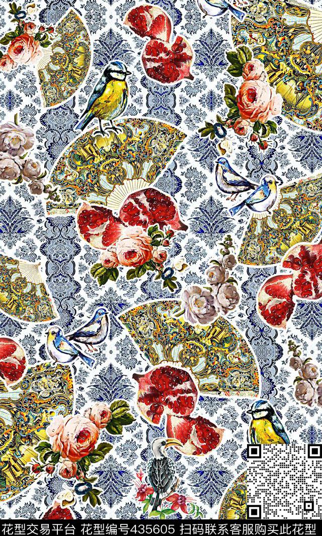 欧式花纹底纹数码印花华亿平台下载（图片编号: 435605） - 瓦栏（Walan）