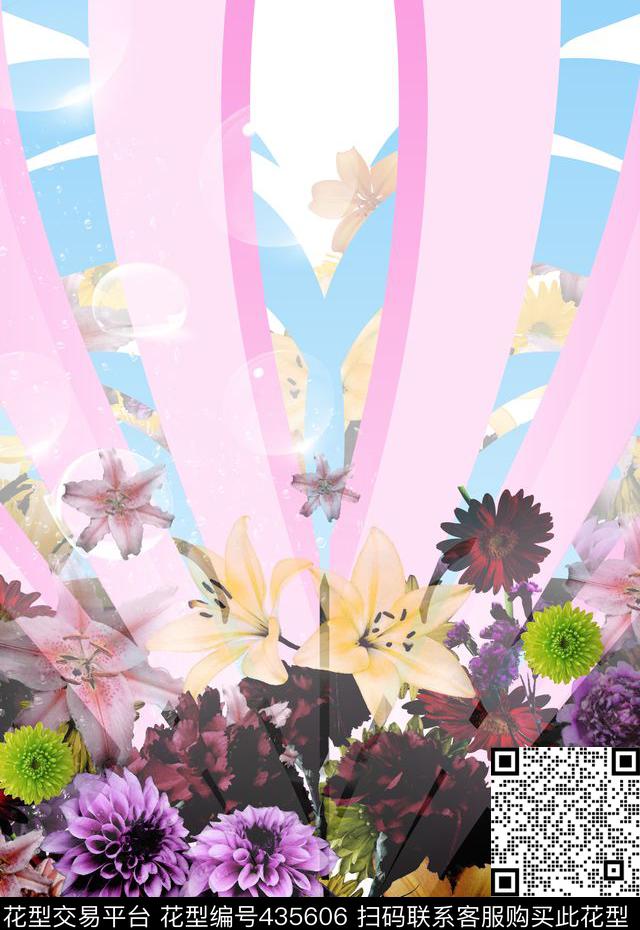 定位立体女装渐变数码印花华亿平台下载（图片编号: 435606） - 瓦栏（Walan）