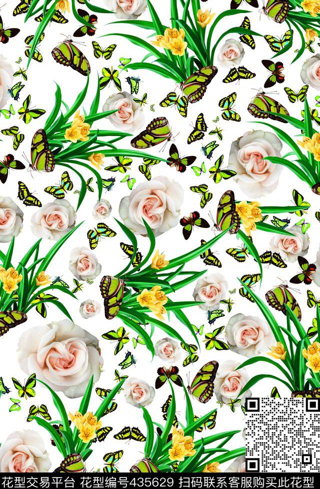 花欧美草数码印花华亿平台下载（图片编号: 435629） - 瓦栏（Walan）