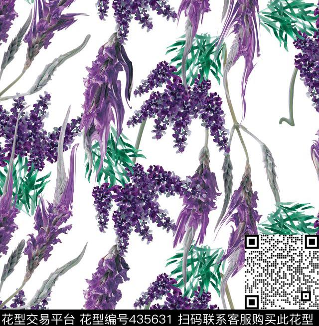 花卉时尚大牌水彩数码印花华亿平台下载（图片编号: 435631） - 瓦栏（Walan）