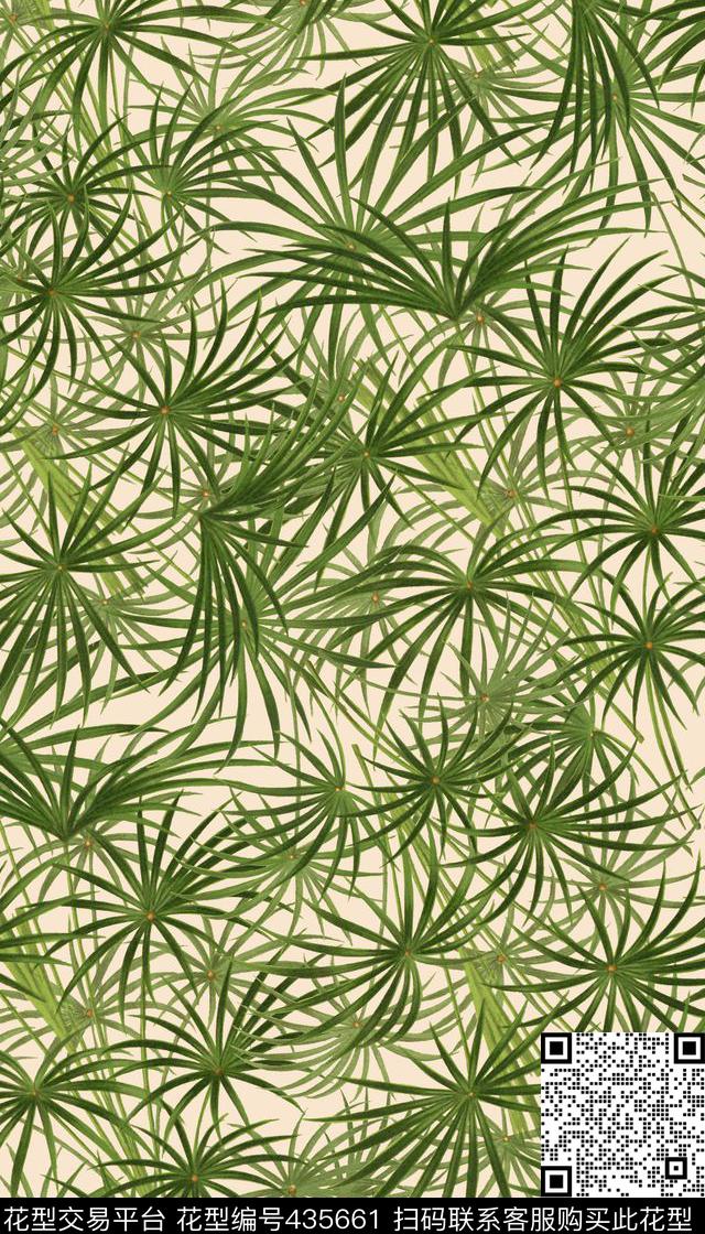 热带风情植物叶子数码印花华亿平台下载（图片编号: 435661） - 瓦栏（Walan）