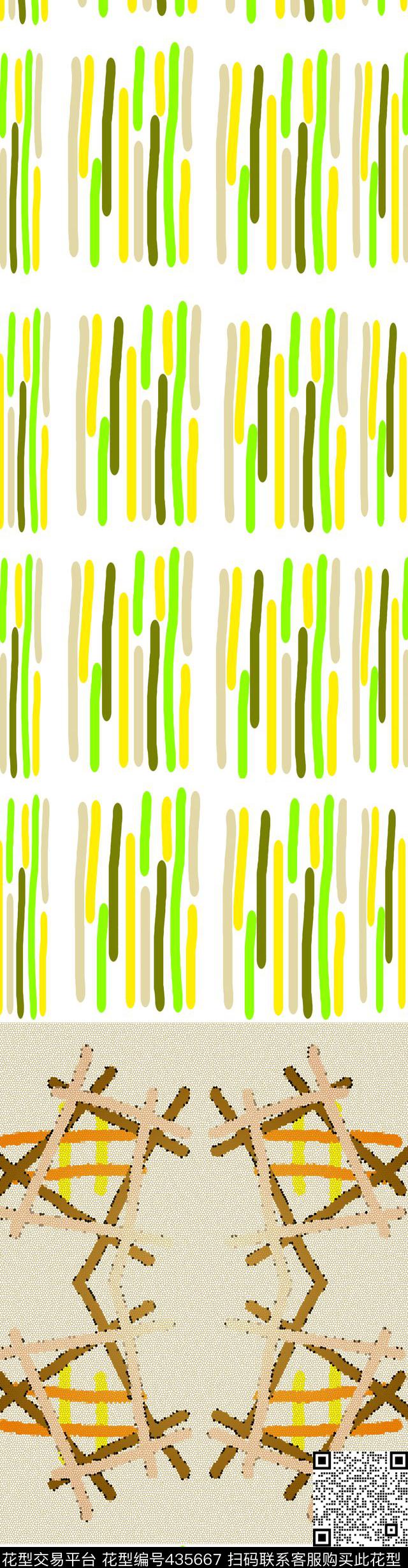 美丽窗帘家纺柴扉条纹传统印花华亿平台下载（图片编号: 435667） - 瓦栏（Walan）