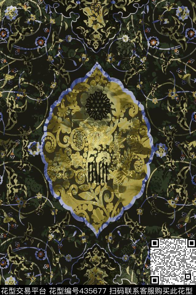 传统民族图案帅气数码印花华亿平台下载（图片编号: 435677） - 瓦栏（Walan）