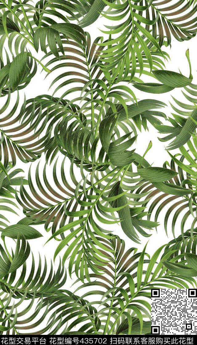 热带风情植物叶子数码印花华亿平台下载（图片编号: 435702） - 瓦栏（Walan）