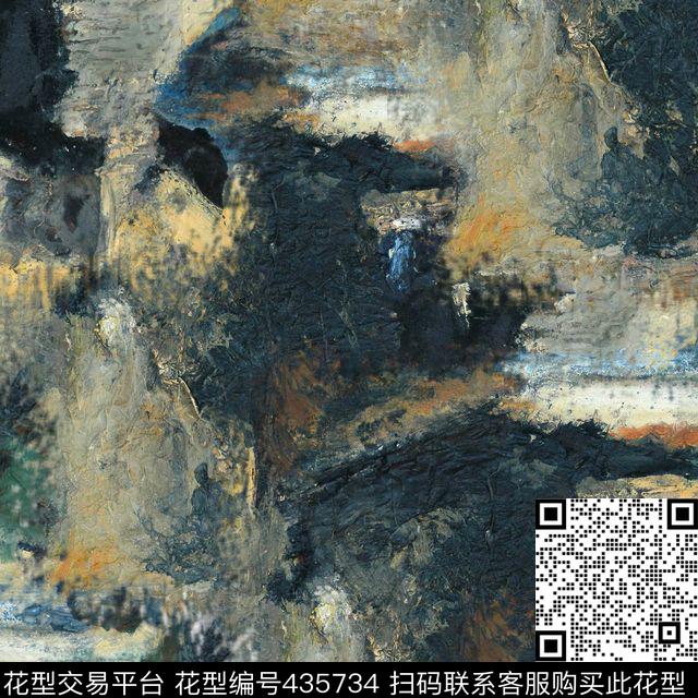 潮流复古抽象数码印花华亿平台下载（图片编号: 435734） - 瓦栏（Walan）