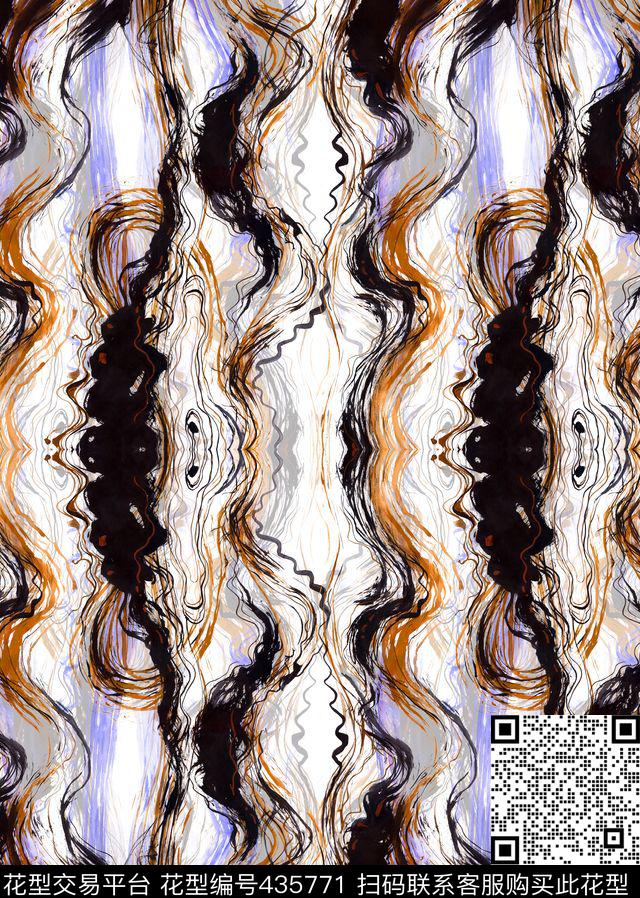 流动纹理流行时尚水彩波动数码印花华亿平台下载（图片编号: 435771） - 瓦栏（Walan）