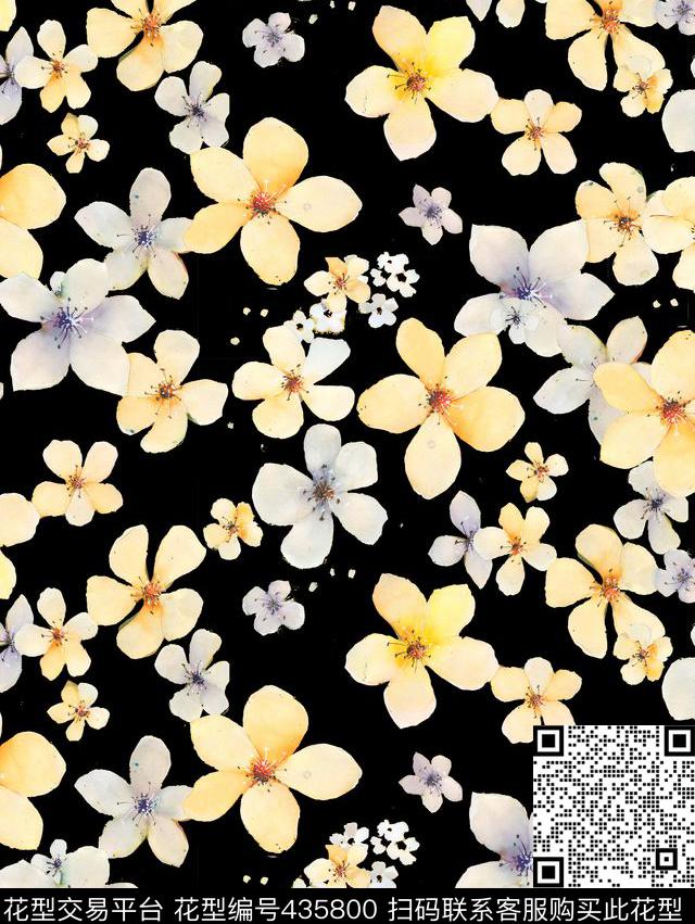 浪漫时尚简约手绘数码印花华亿平台下载（图片编号: 435800） - 瓦栏（Walan）