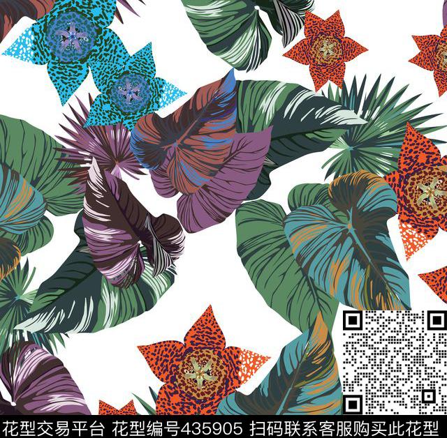 个性花卉热带雨林传统印花华亿平台下载（图片编号: 435905） - 瓦栏（Walan）