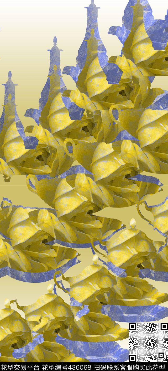 金色染粉茶具数码印花华亿平台下载（图片编号: 436068） - 瓦栏（Walan）