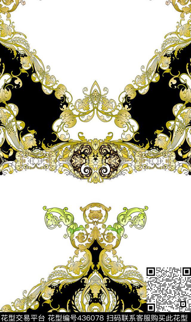 复古花欧美数码印花华亿平台下载（图片编号: 436078） - 瓦栏（Walan）
