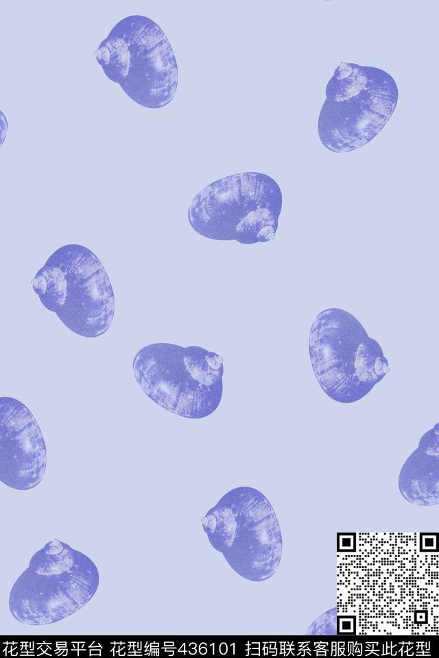 海洋大牌海螺传统印花华亿平台下载（图片编号: 436101） - 瓦栏（Walan）
