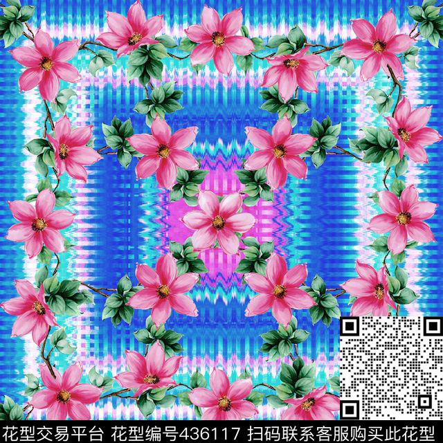 波浪花卉大牌数码印花华亿平台下载（图片编号: 436117） - 瓦栏（Walan）