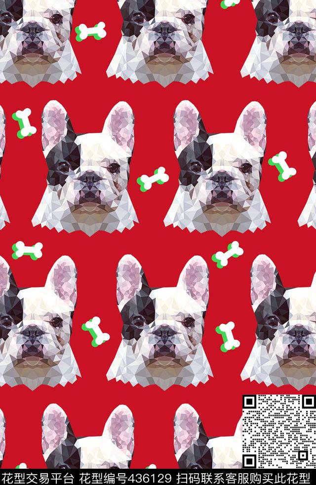 呆萌狗骨头简单数码印花华亿平台下载（图片编号: 436129） - 瓦栏（Walan）