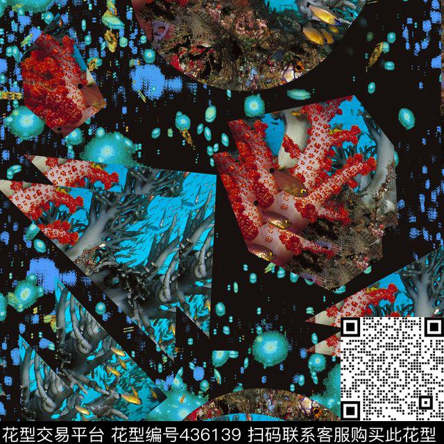 潮流抽象风景数码印花华亿平台下载（图片编号: 436139） - 瓦栏（Walan）