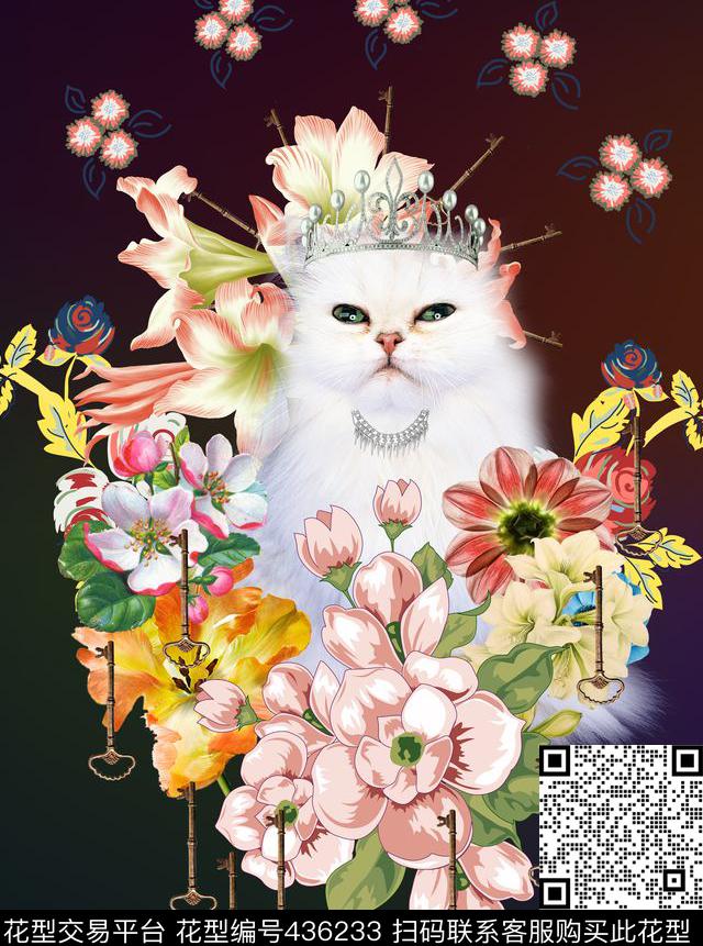 定位时尚韩国流行时尚花卉数码印花华亿平台下载（图片编号: 436233） - 瓦栏（Walan）