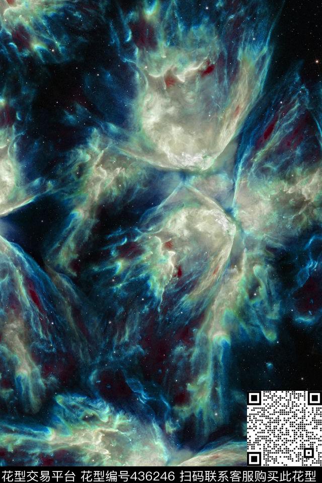 蝴蝶星云绚丽潮流佩斯里卷草传统花纹纹样数码印花华亿平台下载（图片编号: 436246） - 瓦栏（Walan）