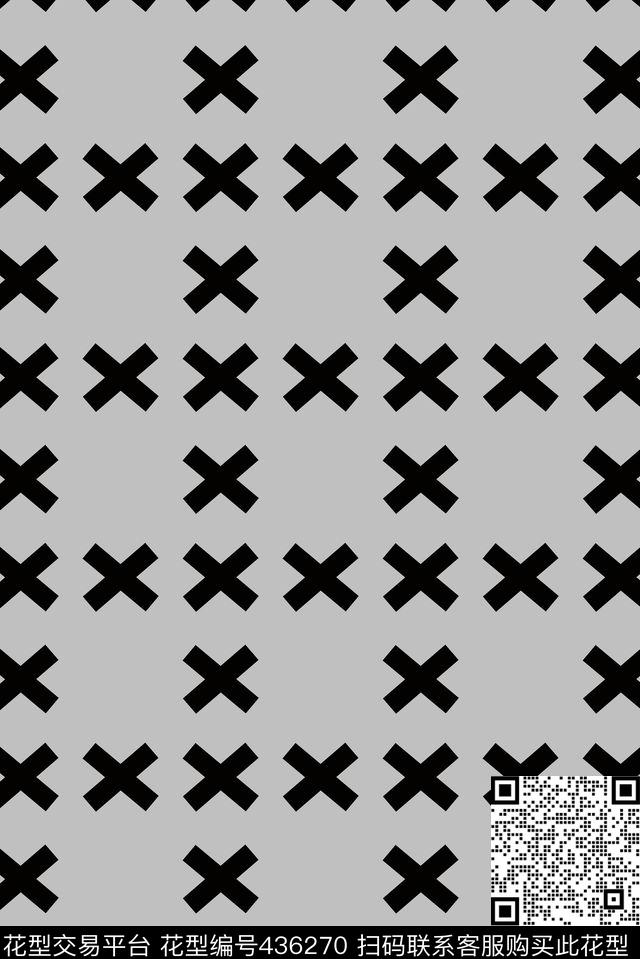 潮流简单时尚简约十字交叉纹传统印花华亿平台下载（图片编号: 436270） - 瓦栏（Walan）