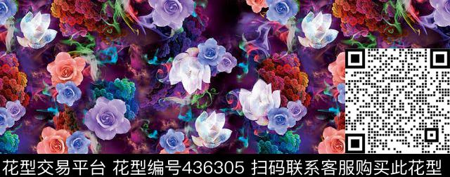 花的海洋五彩潮气数码印花华亿平台下载（图片编号: 436305） - 瓦栏（Walan）