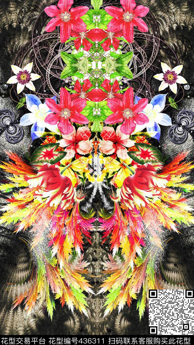 花卉数码底纹数码印花华亿平台下载（图片编号: 436311） - 瓦栏（Walan）